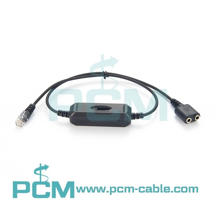 Headset Dual 3.5mm To RJ9 Plug Adapter