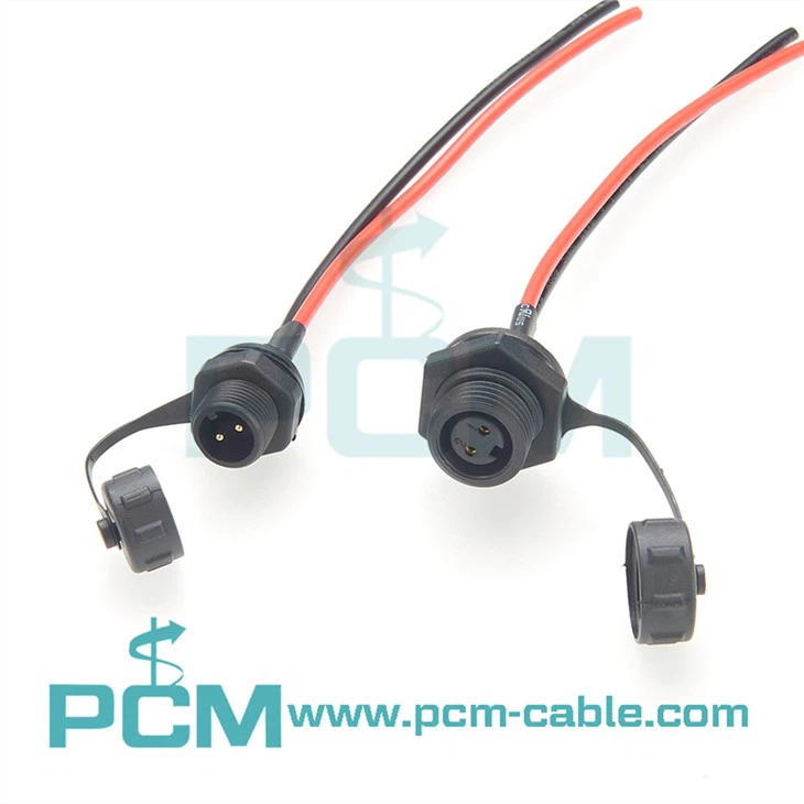 Cavo impermeabile per montaggio a pannello M12 M16 a 2 pin per LED
