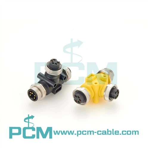 Mini connettore a T da 7/8" da 5 pin femmina a maschio e femmina