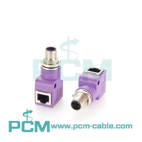 Codice M12 D al connettore passante per armadio di controllo RJ45