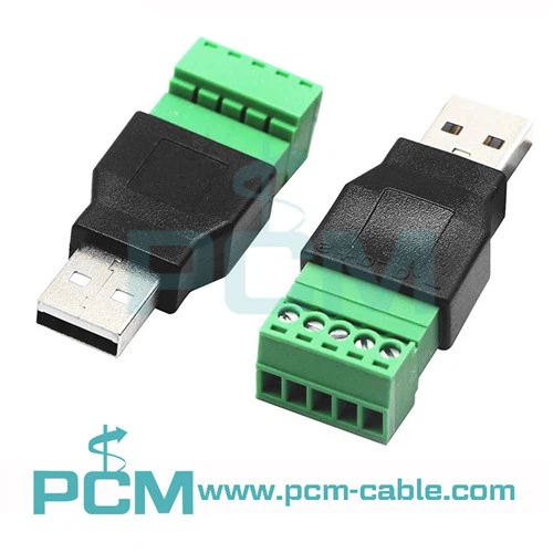 USB 2.0 A Maschio Femmina Bullone Shield Terminali Collegabili