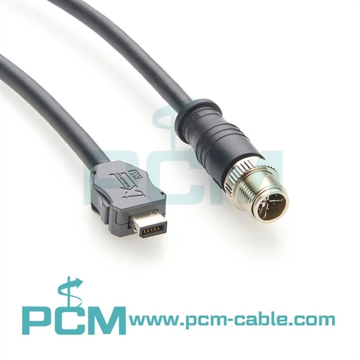 M12 X-Code Male to IX A Key Cable for Machine Vision Systems