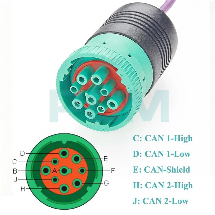 J1939-to-DB9 deutsch 9-pin adapter