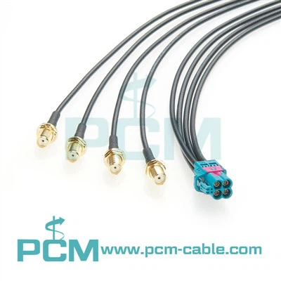 Mini Fakra Quad Port Jack to SMA Growout Cable Greeries