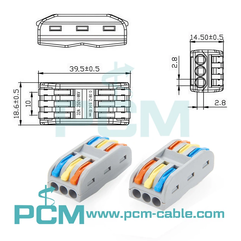 3 In 3 Out Quick Connect Terminal Block for Electrical Wiring Projects 3 In 3 Out Quick Connect Terminal Block for Electrical Wiring Projects
